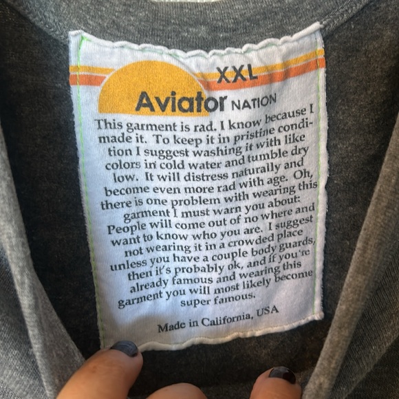 XXL Aviator Nation grey crew neck bolt - Picture 4 of 5